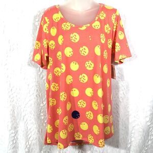 LulaRoe Women's Pullover With Circle Prints Half Sleeve Blouse Size L